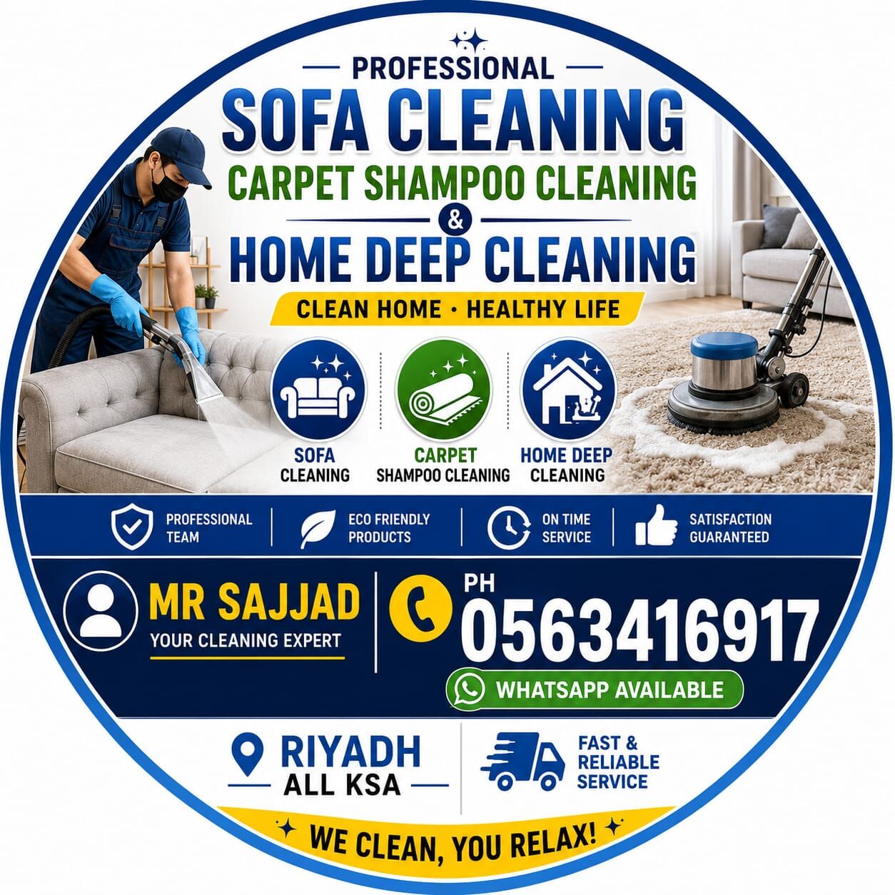 Riyadh, Cleaning, @ Professional Sofa And Home Deep Clean Service With Best Price Service 0563416917