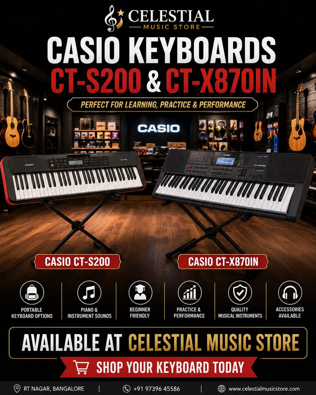 Mumbai, Marketing, Casio CT-S200 & Casio CT-X870IN Keyboards