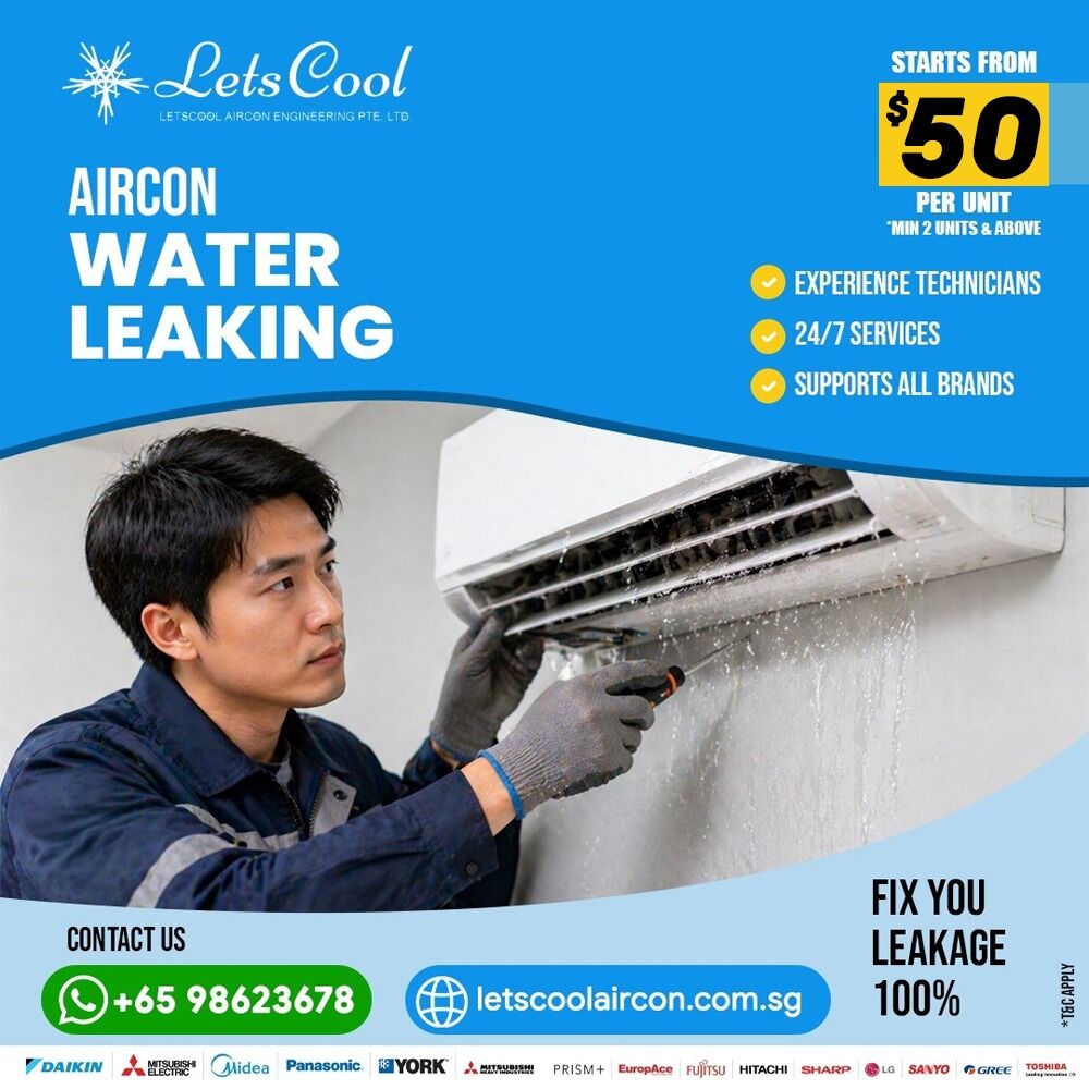 Singapore, Air Conditioners, SGD 50,  Aircon Water Leaking