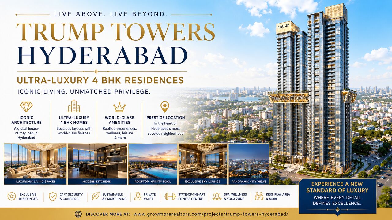 Hyderabad, Real Estate For Sale, INR 6,  4 BR,  4200 Sq. Meter,  Trump Towers Hyderabad | Ultra-Luxury 4 BHK Residences