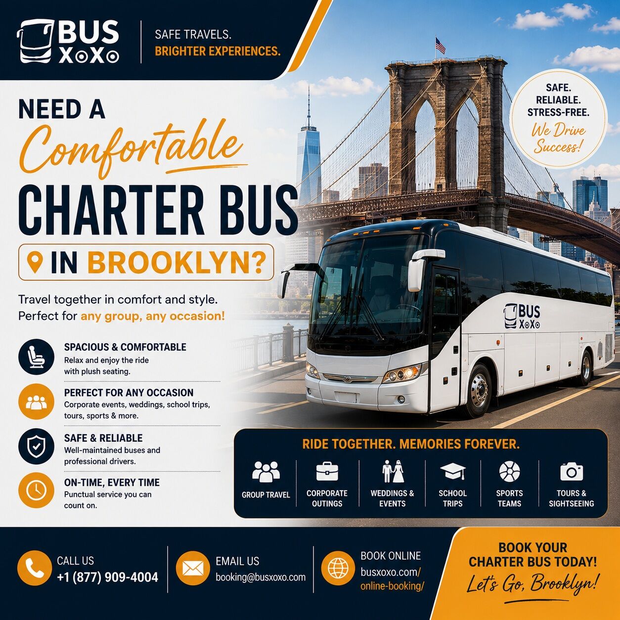 New York, Travel, Need A Comfortable Charter Bus In Brooklyn?