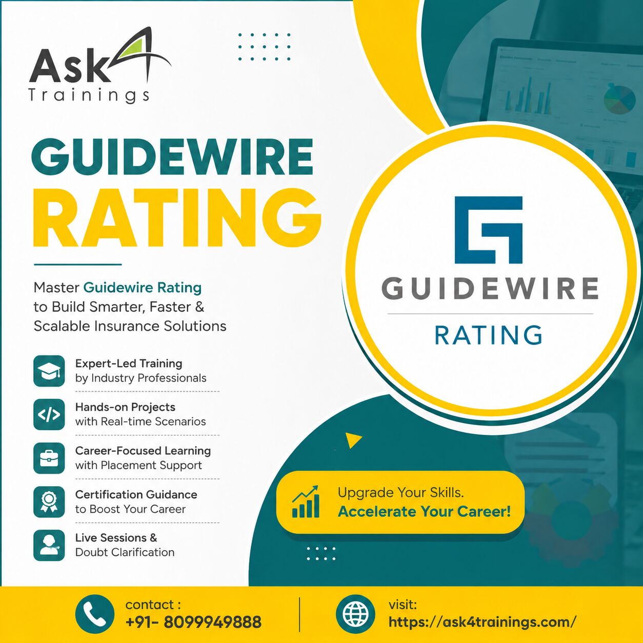 Hyderabad, Computers, INR 25000,  Guidewire Rating Training Course With Projects