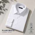 INR 1249,  Men's Plain White Formal Shirt - Wrinkle-Resistant Regular Fit Wear