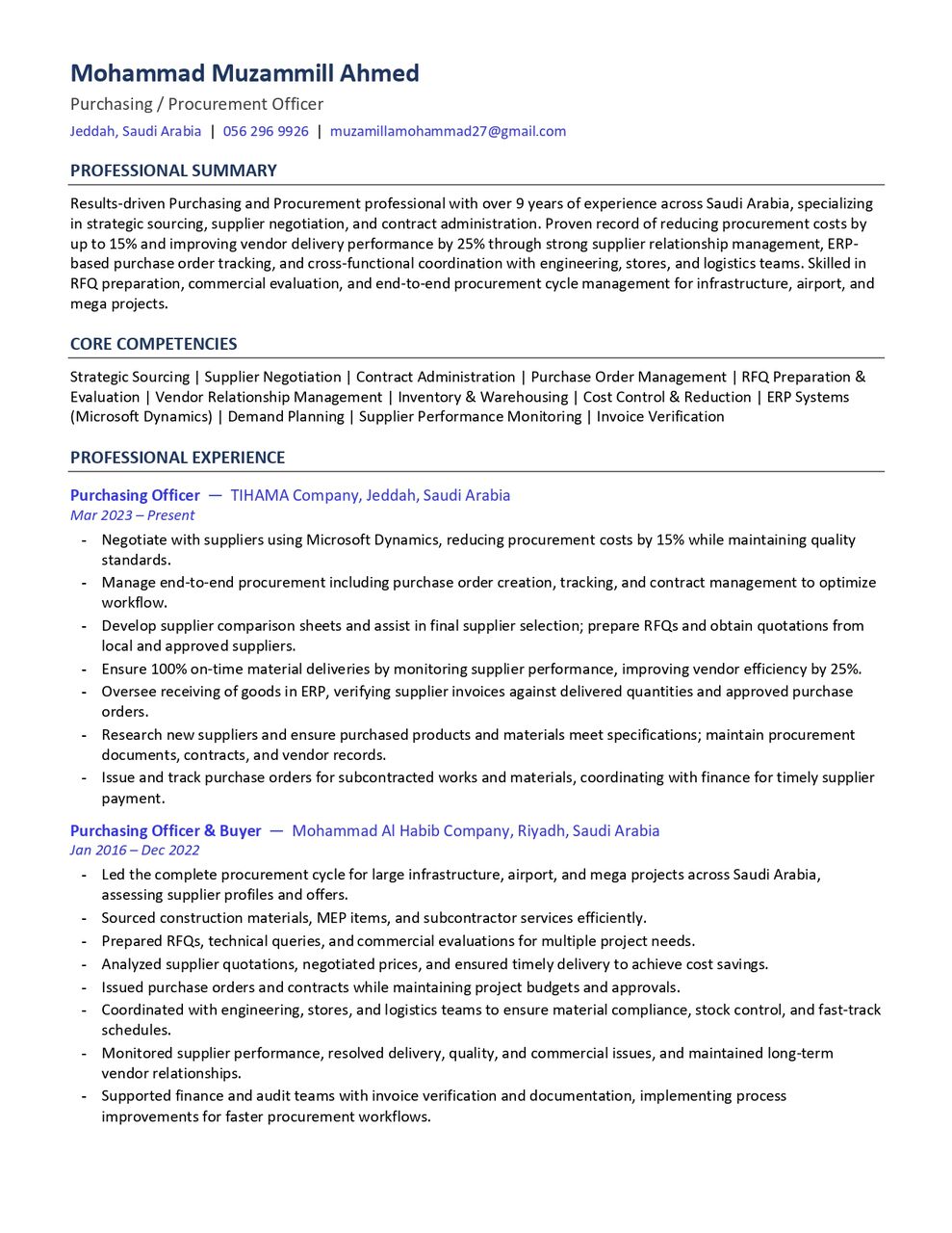 Jeddah, Job Seekers, Purchasing Officer | Looking For Job