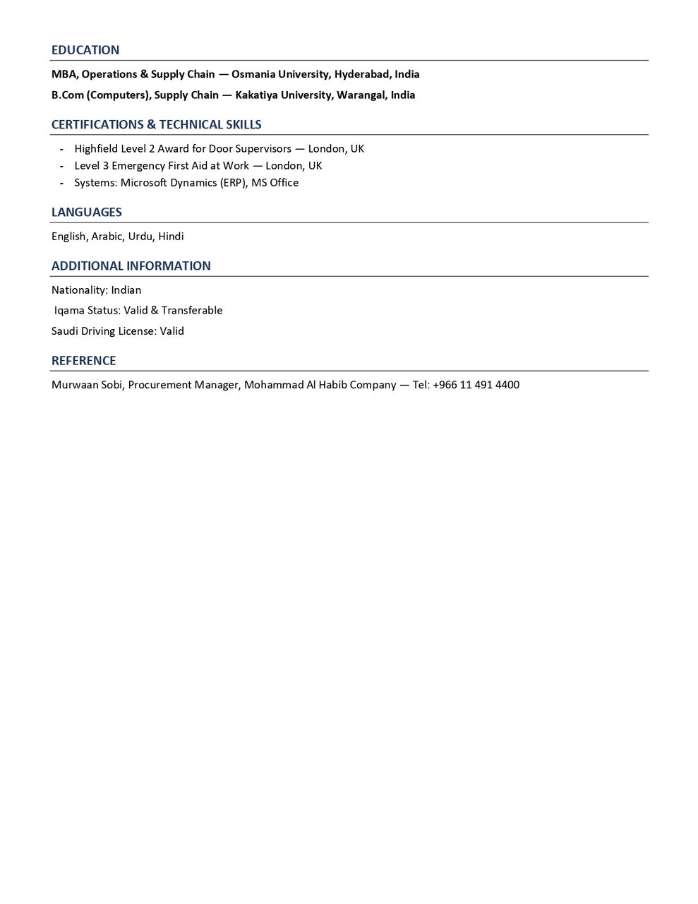 Jeddah, Job Seekers, Purchasing Officer | Looking For Job