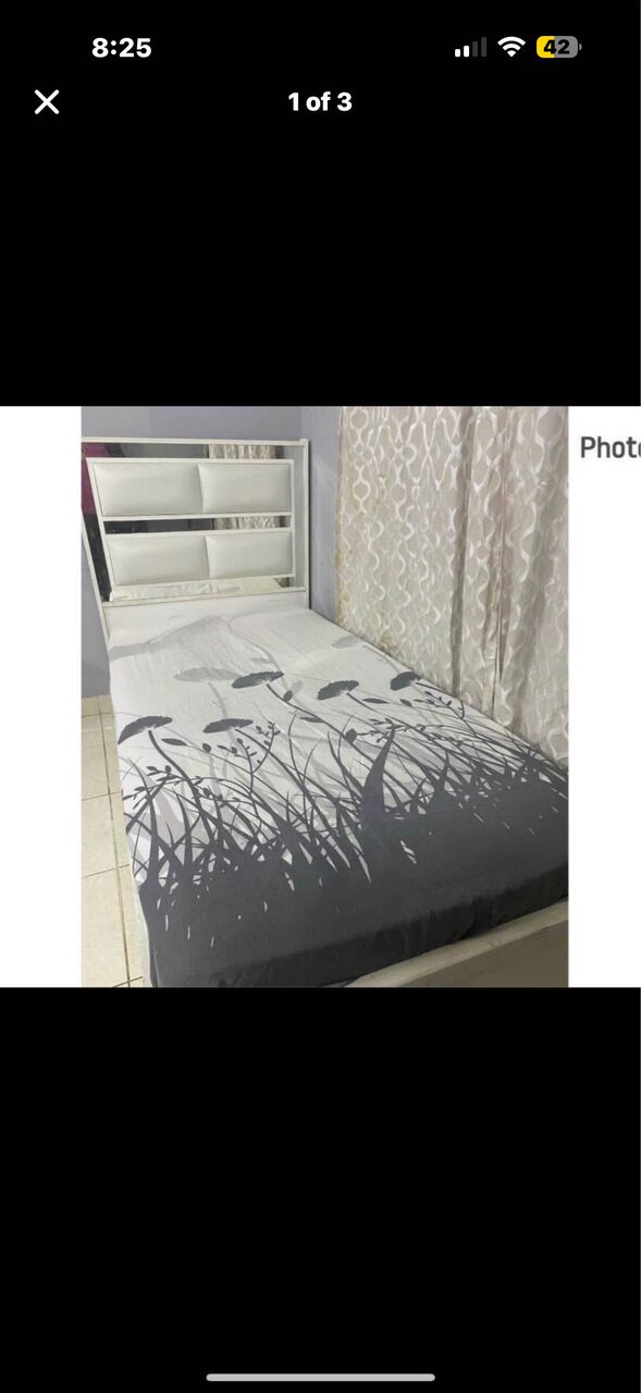 Hara, Furniture, SAR 230,  Single Bed With Mattress For Sell On Good Price And Very Good Condition Like New