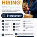 NEED STOREKEEPER