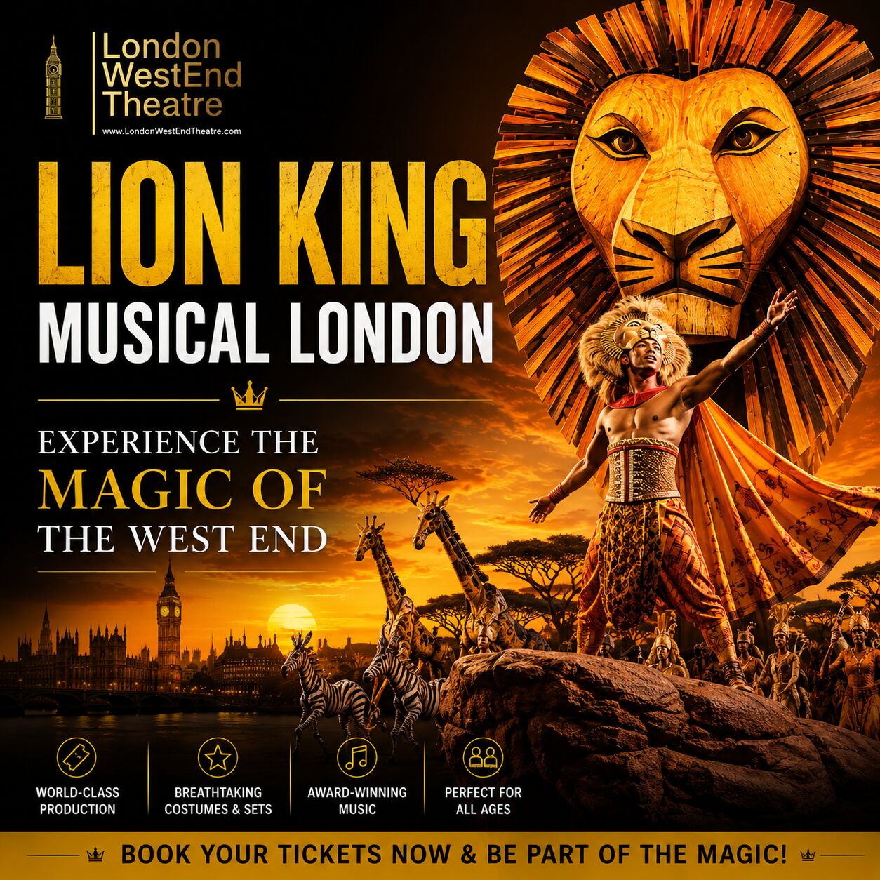 London, Tickets, GBP 43,  Lion King Musical London &ndash; Experience The Magic Of The West End
