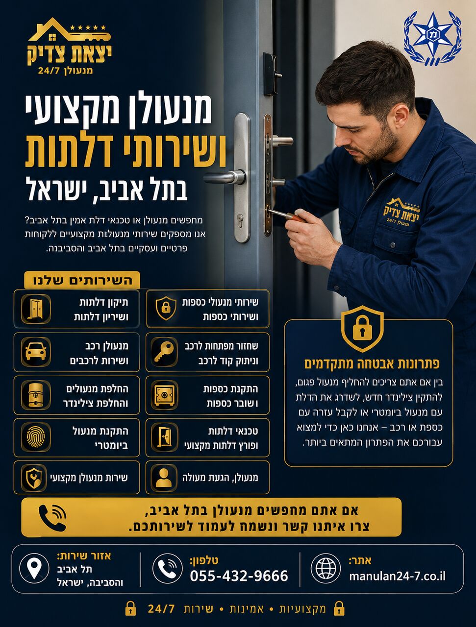 Tel Aviv, Household, מנעולן מקצועי ושירותי דלתות בתל אביב, ישרא