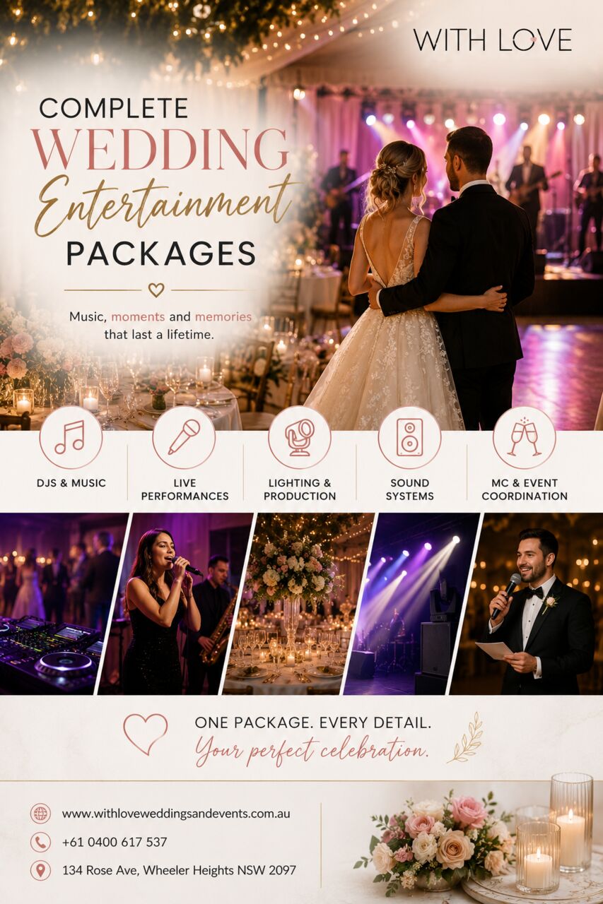 Sydney, Event Planning, Complete Wedding Entertainment Packages For Your Perfect Celebration