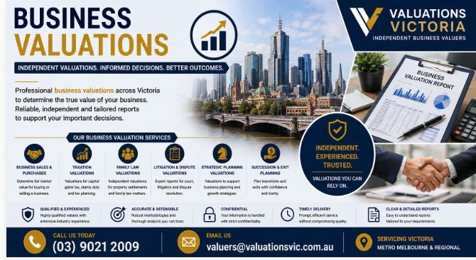 Melbourne, Real Estate, Business Valuations Victoria | Expert Valuation Services