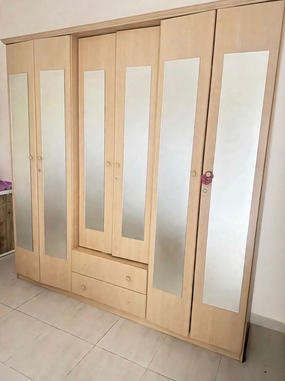 Jeddah, Furniture, SAR 1200,  Bedroom Set - Bed +6 Door Wardrobe With Mirrors
