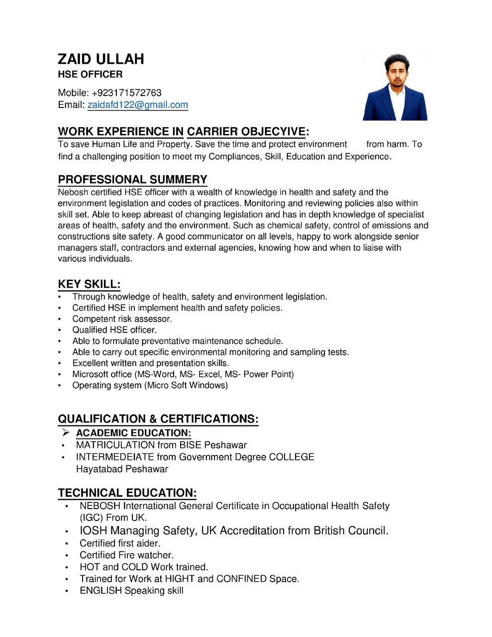 Jubail, Job Seekers, HSE Safety Officer