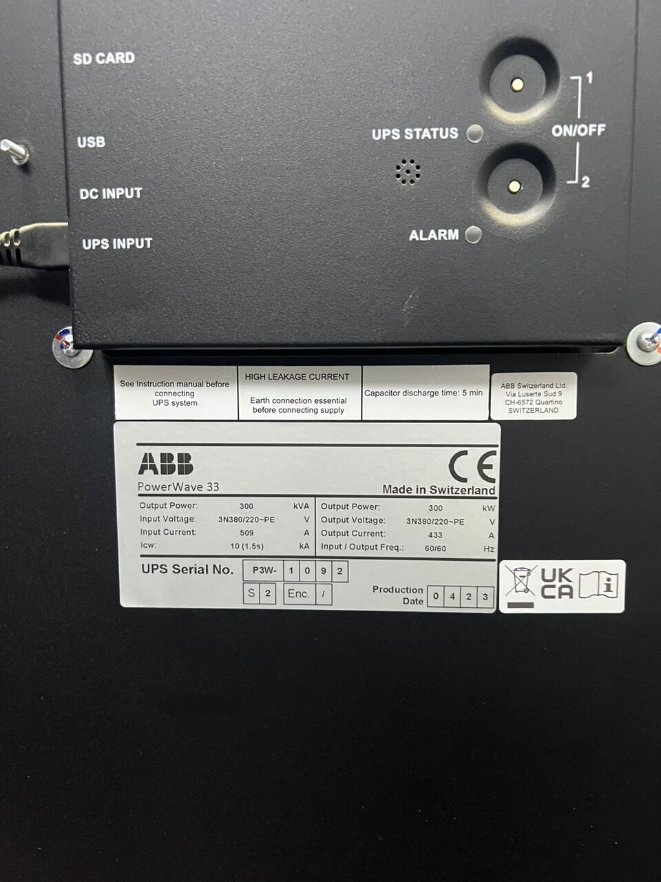 Riyadh, Industrial Machinery, Two Brand-new And Unused ABB PowerWave 33 UPS Units Available In Riyadh, Saudi Arabia.