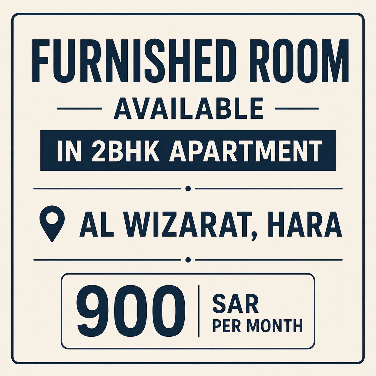 Al Wizarat, Rooms for Rent, SAR 900/month,  Furnished,  Furnished Single Room With Kitchen Facility