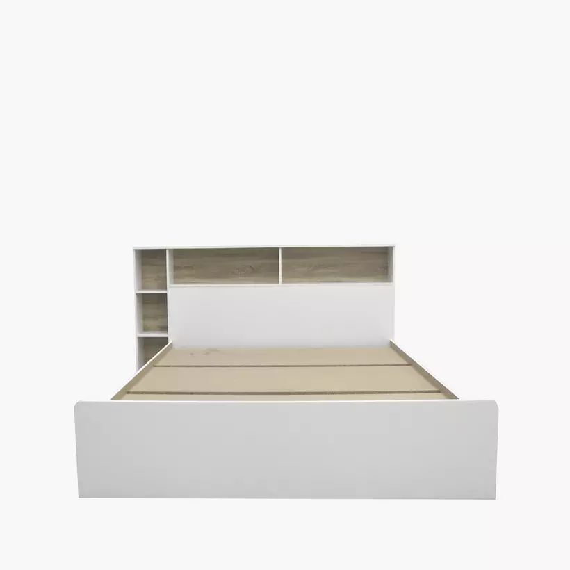 Riyadh, Furniture, SAR 500,  Movo Kulltorp Shelva King Bed With Side Storage - 180x200 Cm