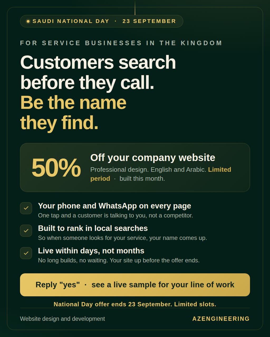 Riyadh, Software, SAR 1,  Stop Losing Clients To Competitors: Website(50% Off Demo)
