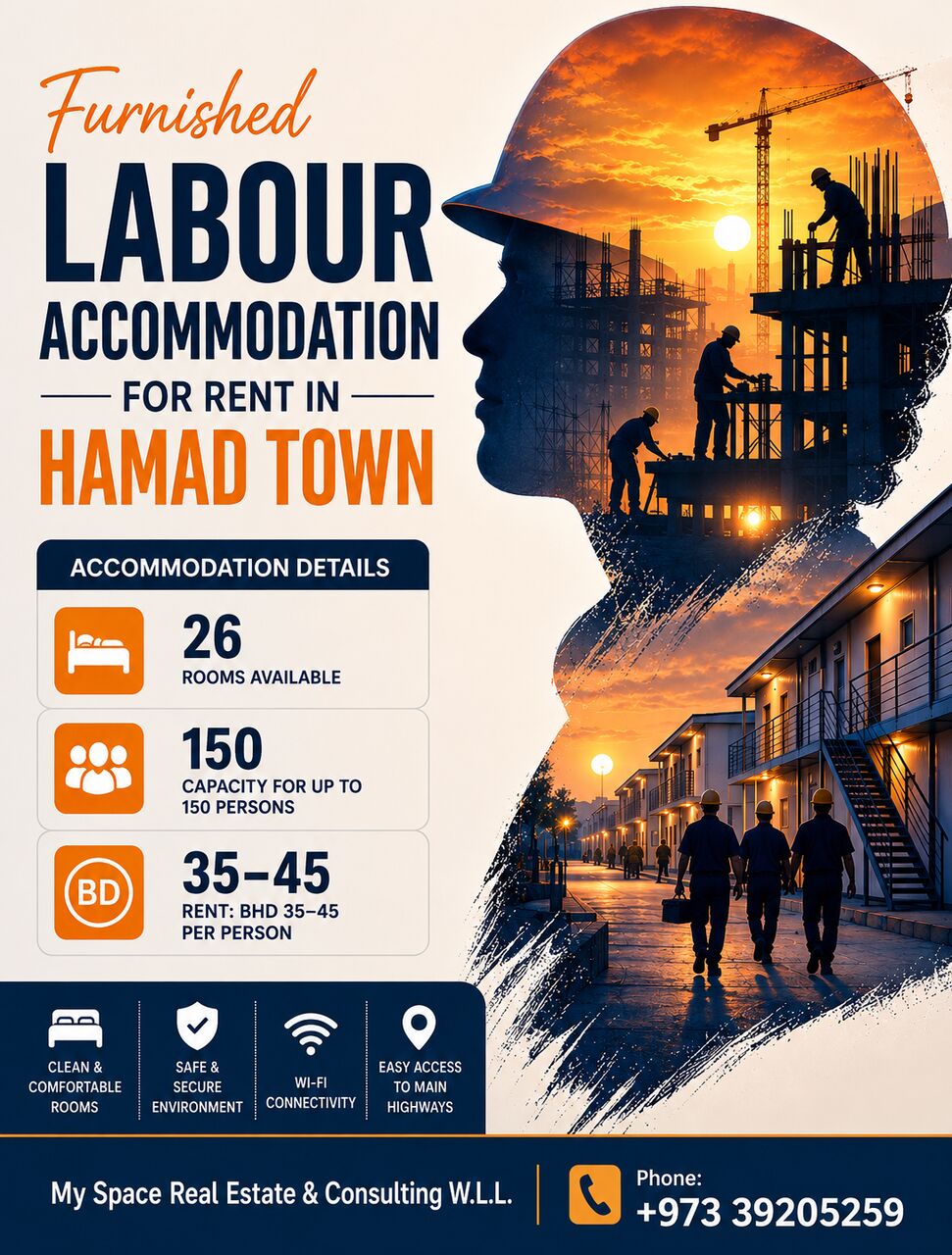 Hamad Town, Staff Accommodation, BHD 45,  Furnished Labour Accommodation For Rent In Hamad Town
