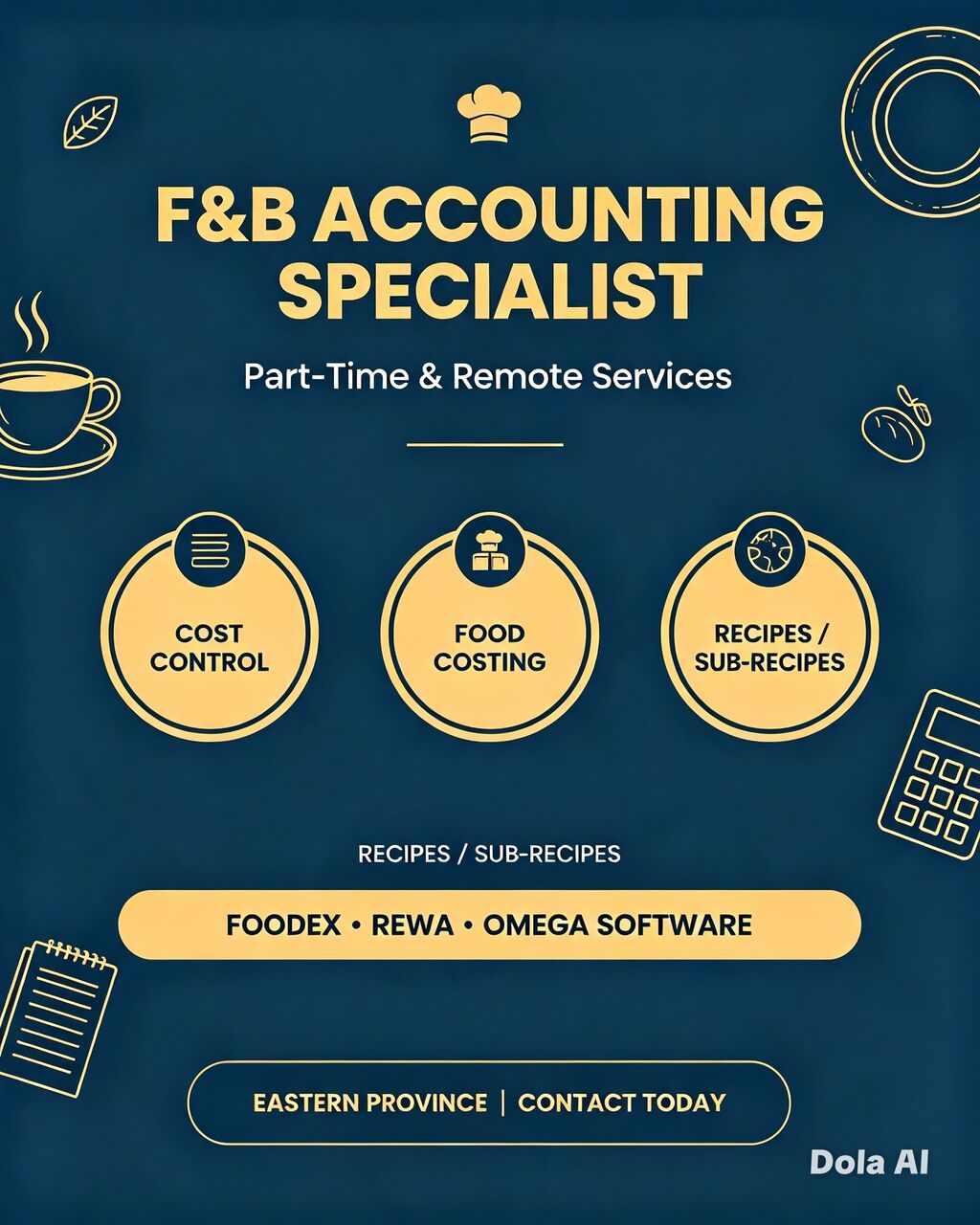 Dammam, Accounting, Leave Your Accounting To The F&B Expert &mdash; Part-Time & Remote | Eastern Province