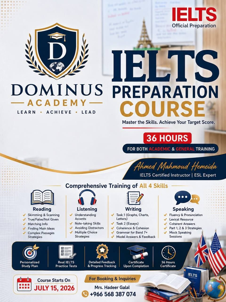 Riyadh, Lessons Offered, 🎯 MASTER IELTS WITH DOMINUS ACADEMY