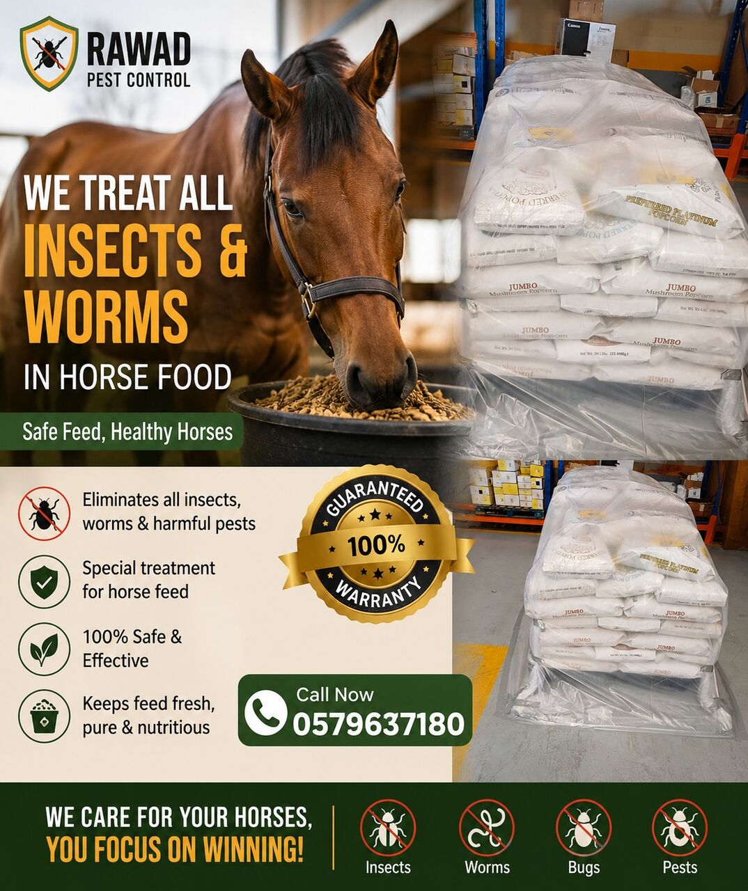 Al Rimal, Pest Control, 🐎 PROTECT YOUR HORSE FEED! 🚫🐜🪲