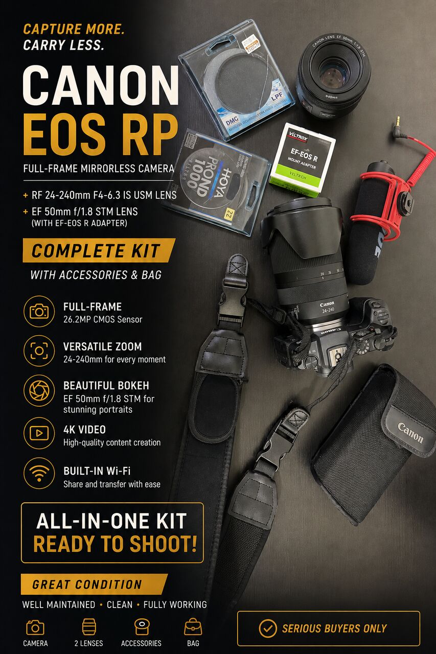 Al Khobar Al Shamalia, Photo & Video, SAR 5000,  📸 Canon EOS RP Complete Camera Kit — FOR SALE