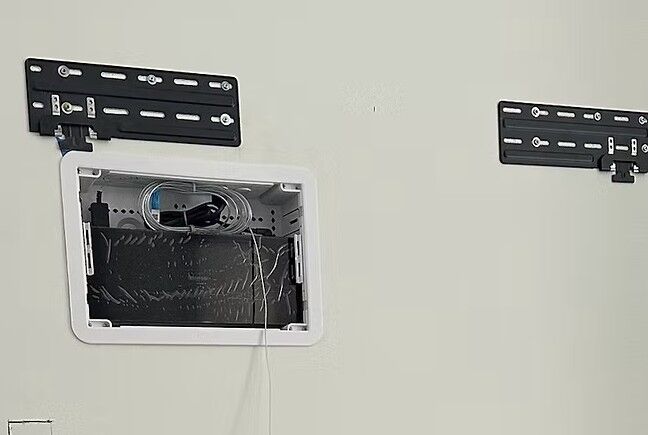 New York, Business, TV Mounting With Wire Concealment | Clean Wall Finish