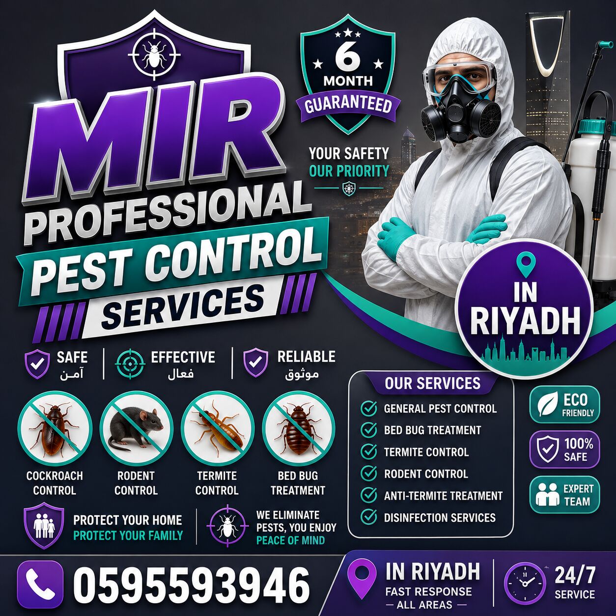 New Industrial City, Pest Control, ¿¿MIR PROFESSIONAL PEST CONTROL ‽‽SERVICES 6MONTHS GUARANTEED ¿¿