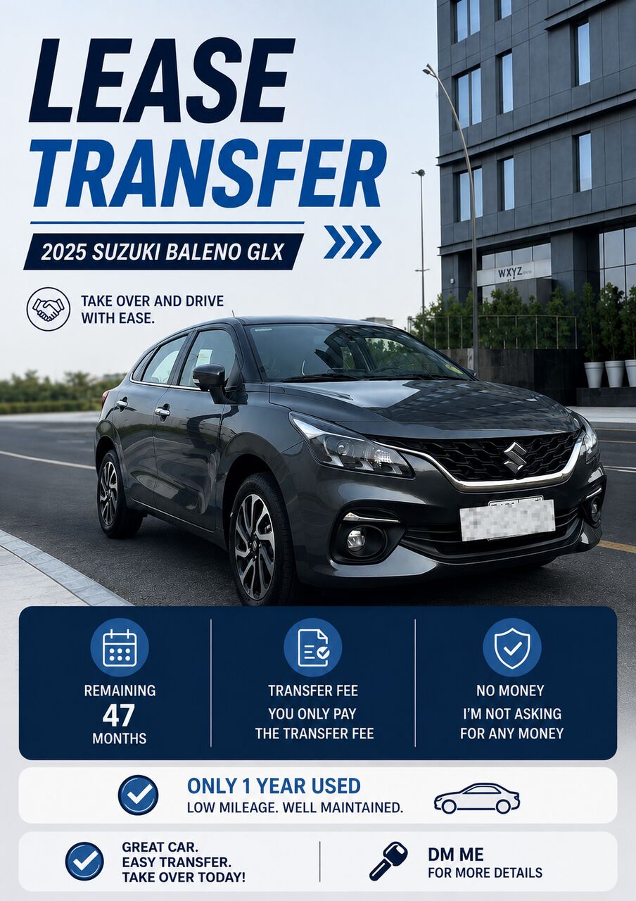Al Khobar Al Shamalia, Vehicle Lease Transfer, SAR 1117,  2025 Suzuki Baleno Lease Transfer