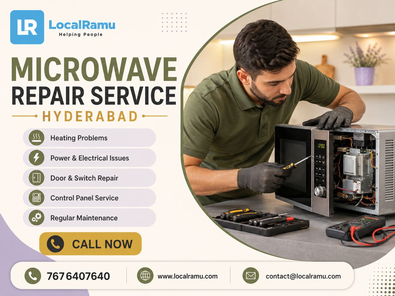 Hyderabad, Appliance Repair, Expert Same Day Microwave Repair Service In Hyderabad By LocalRamu