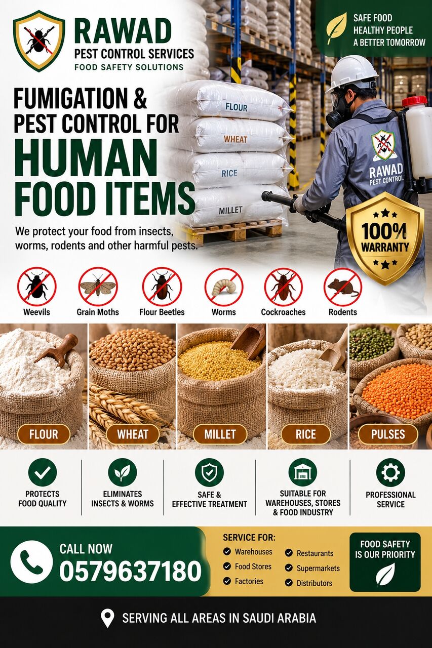 Riyadh, Pest Control, 🌾 PROFESSIONAL FOOD FUMIGATION & PEST CONTROL | RIYADH