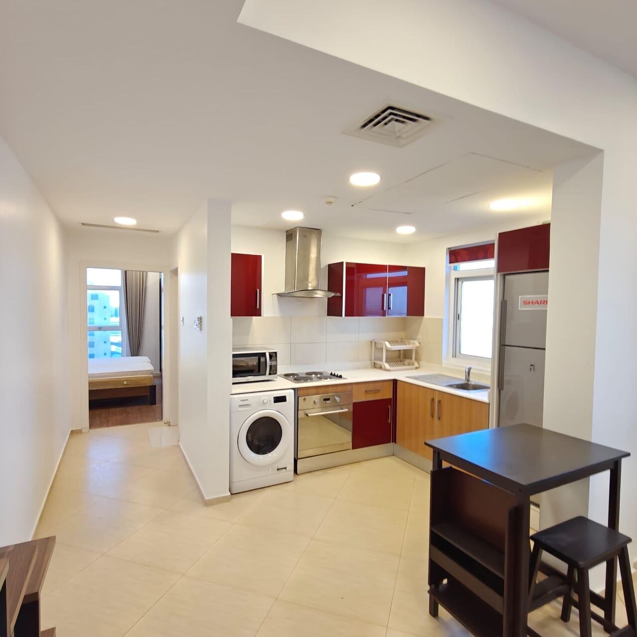 Janabiya, Apartments, Flats, Houses & Villas, BHD 350/month,  Furnished,  2 BR,  Apartment For Rent In Janabiyah | Open Kitchen