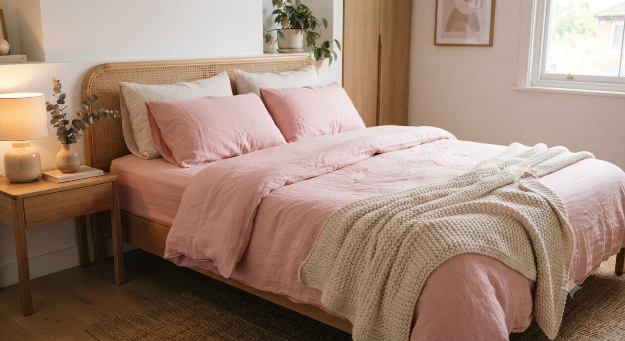 Mumbai, Household Items, INR 1499,  Pink Handloom Cotton Bedsheet &ndash; Soft & Naturally Dyed