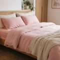 INR 1499,  Pink Handloom Cotton Bedsheet &ndash; Soft & Naturally Dyed