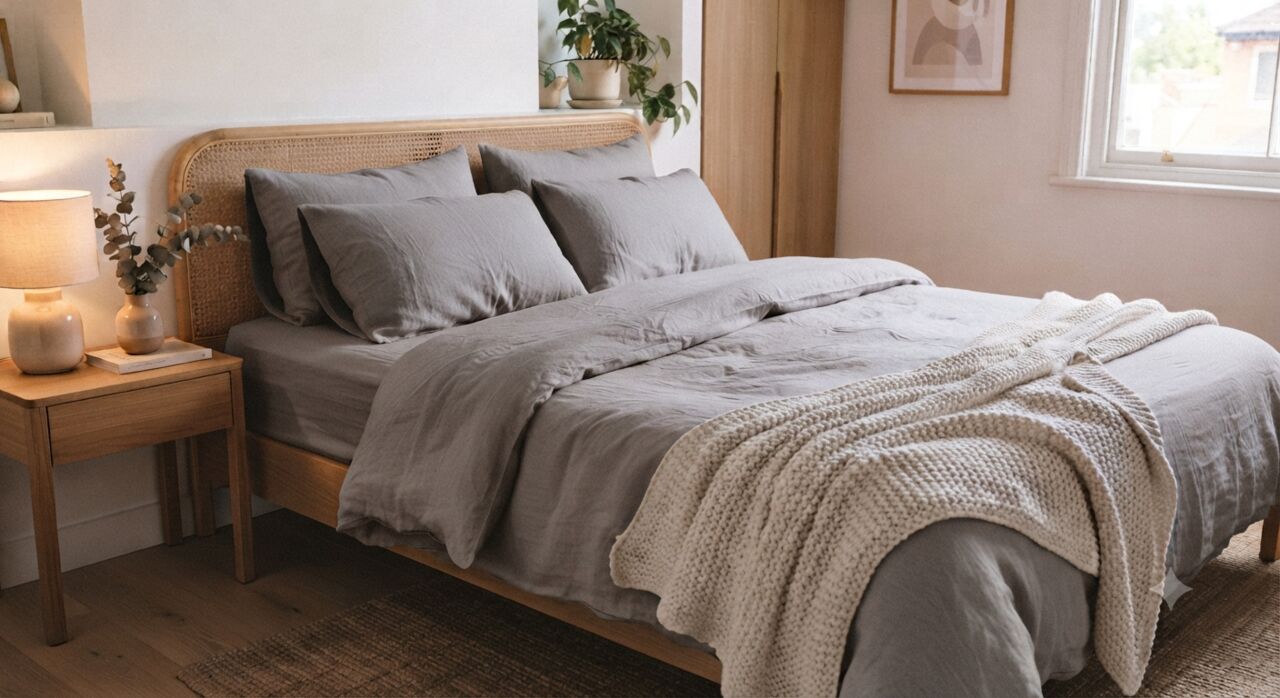 Mumbai, Household Items, INR 1499,  Grey Handloom Cotton Bedsheet &ndash; Neutral & Naturally Dyed
