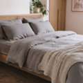 INR 1499,  Grey Handloom Cotton Bedsheet &ndash; Neutral & Naturally Dyed