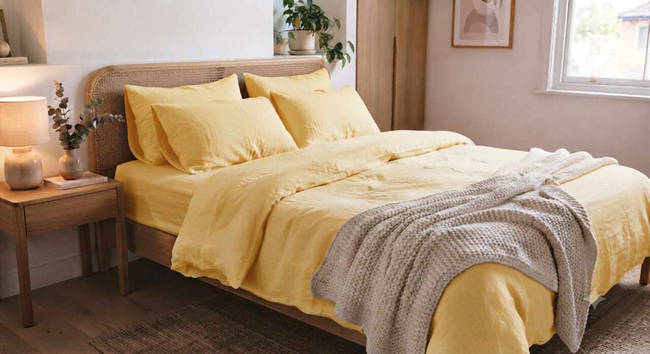 Mumbai, Household Items, INR 1499,  Yellow Handloom Cotton Bedsheet &ndash; Bright & Naturally Dyed