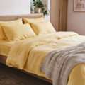 INR 1499,  Yellow Handloom Cotton Bedsheet &ndash; Bright & Naturally Dyed