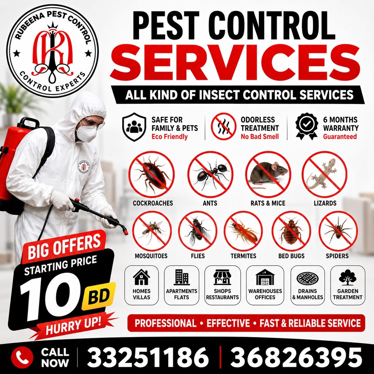 Manama, Pest Control, Pest Control Services Big Offers Starting Price 10 BD