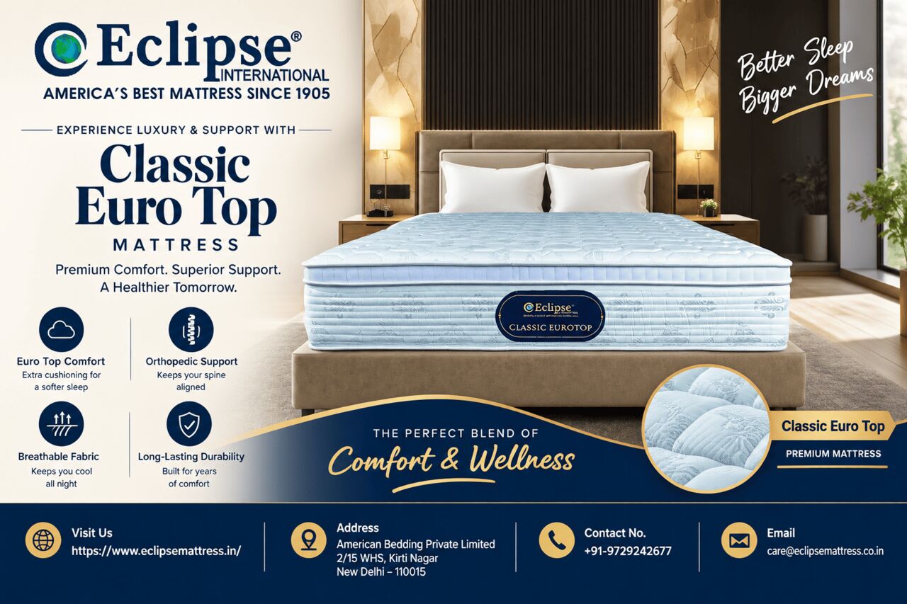 New Delhi, Household Items, Classic Euro Top Mattress For Premium Homes & Hospitality | Eclipse Mattress