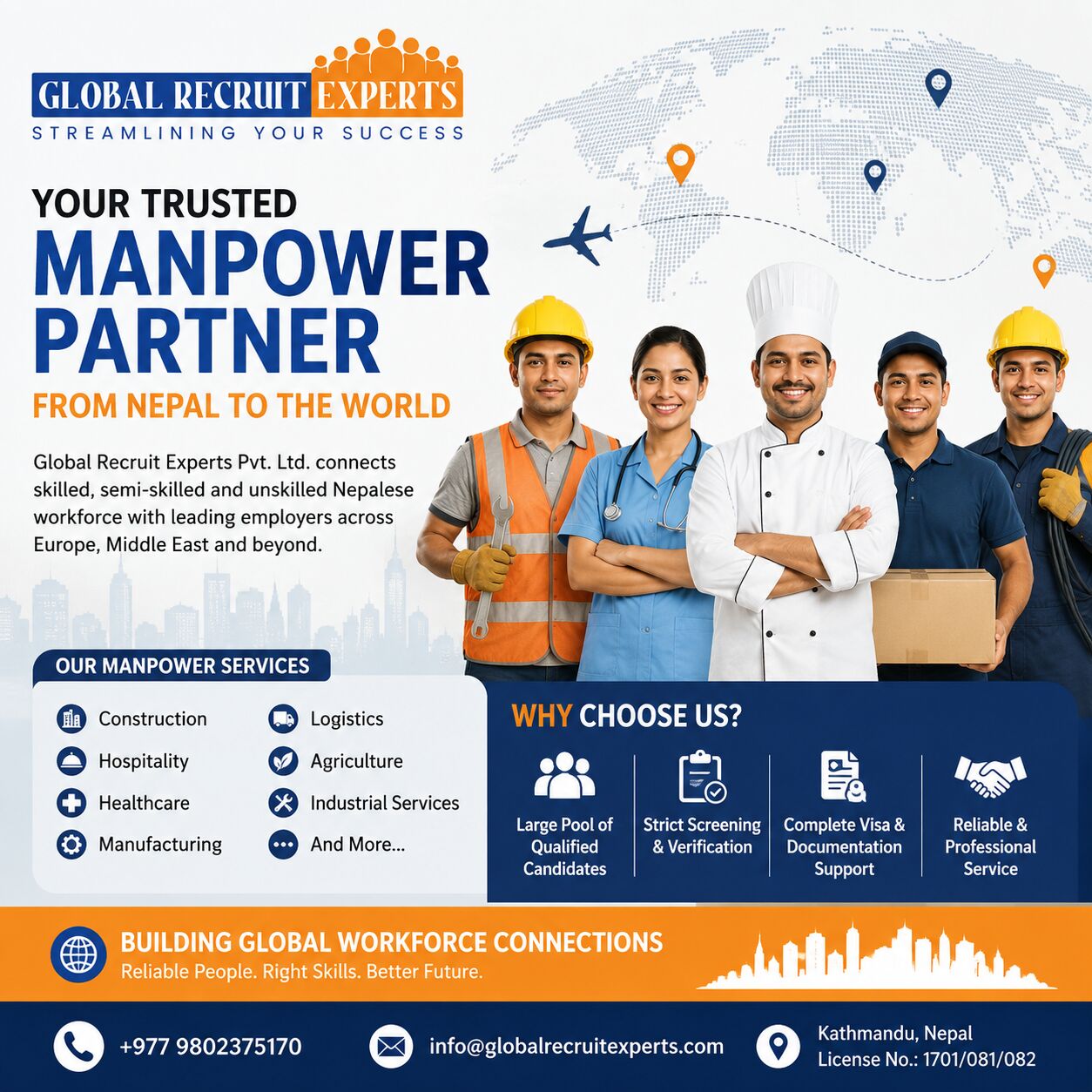 Kathmandu, Manpower, Reliable Manpower Agency In Nepal For Skilled, Semi-Skilled & Unskilled Workers