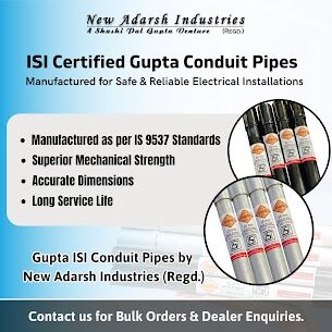 Mumbai, Materials, ISI Certified Gupta Conduit Pipes For Safe & Reliable Electrical Installations