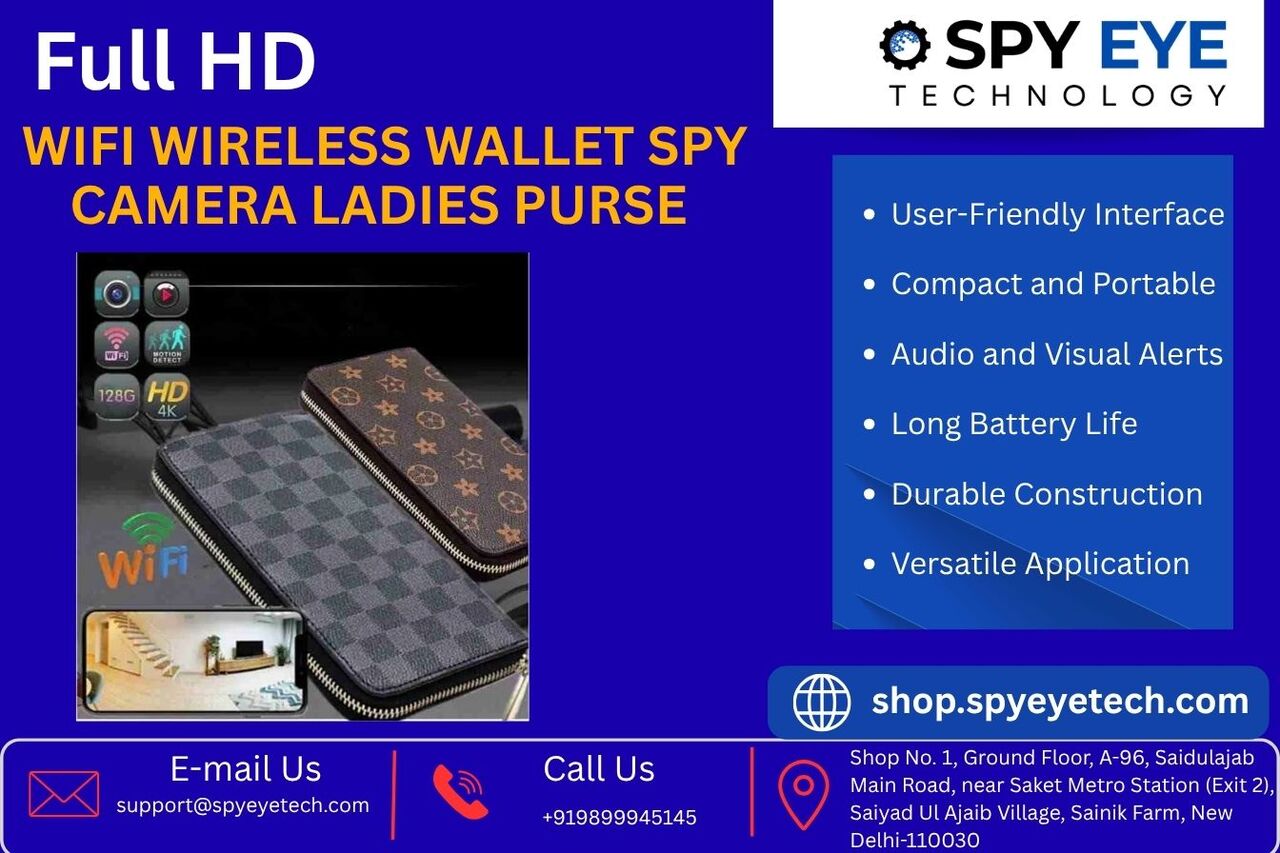 New Delhi, Electronics, INR 6999,  Compact Wireless Spy Camera In Ladies Wallet For Everyday Carry
