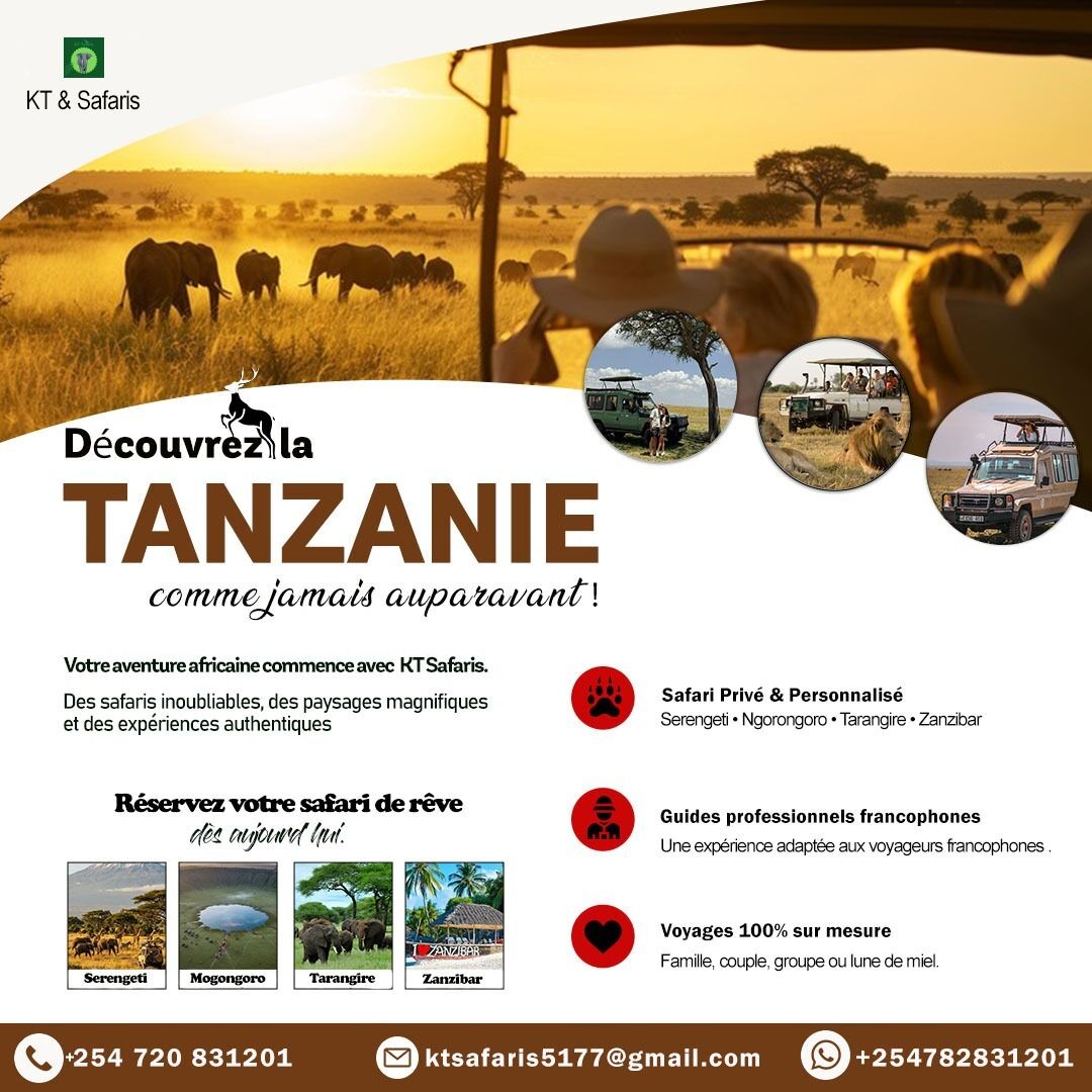 Nairobi, Businesses For Sale, Safari En Tanzanie Sur Mesure Avec Guides Francophones | KT Safaris