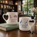 INR 500,  Personalized Heart Cut Handle Printed Mugs