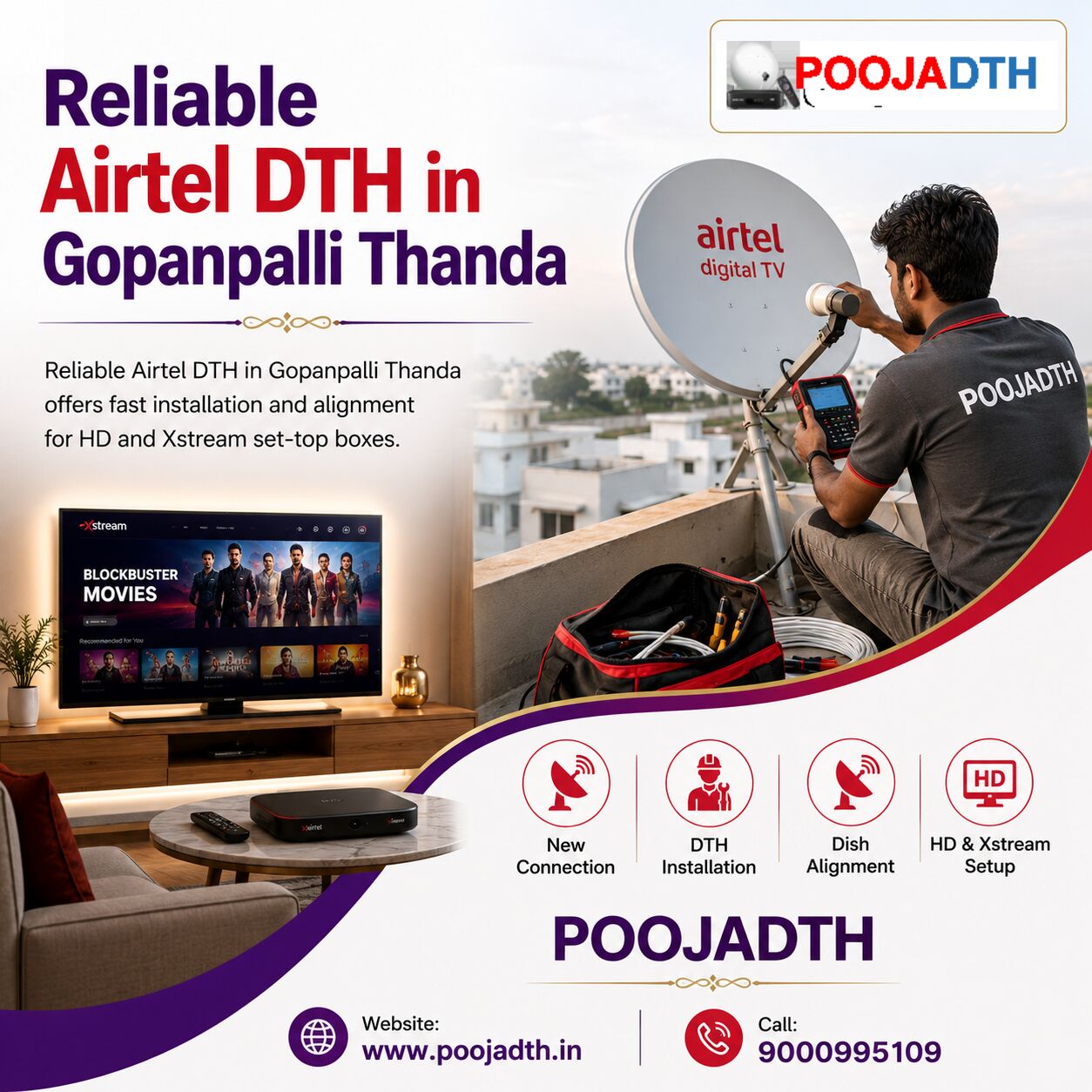 Mumbai, Television, Reliable Airtel DTH In Gopanpalli Thanda