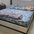 SAR 400,  King Size Double Bed With Cushion Mat In Good Condition
