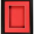 Black Shadow Box Frame With Red Mat & Clear Glass