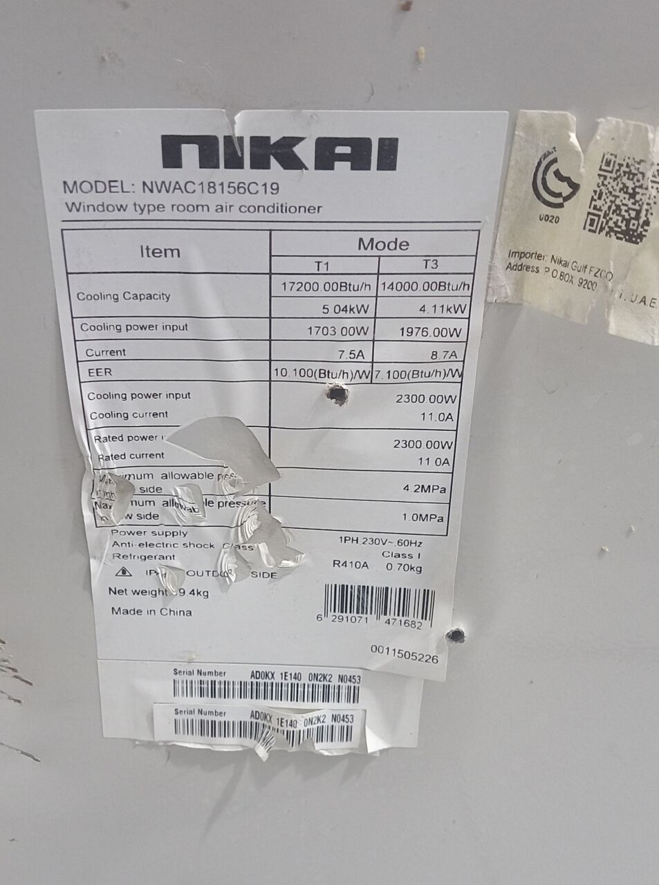 Riyadh, Air Conditioners, SAR 700,  Ac Nikai Used One Year 100% Cooling
