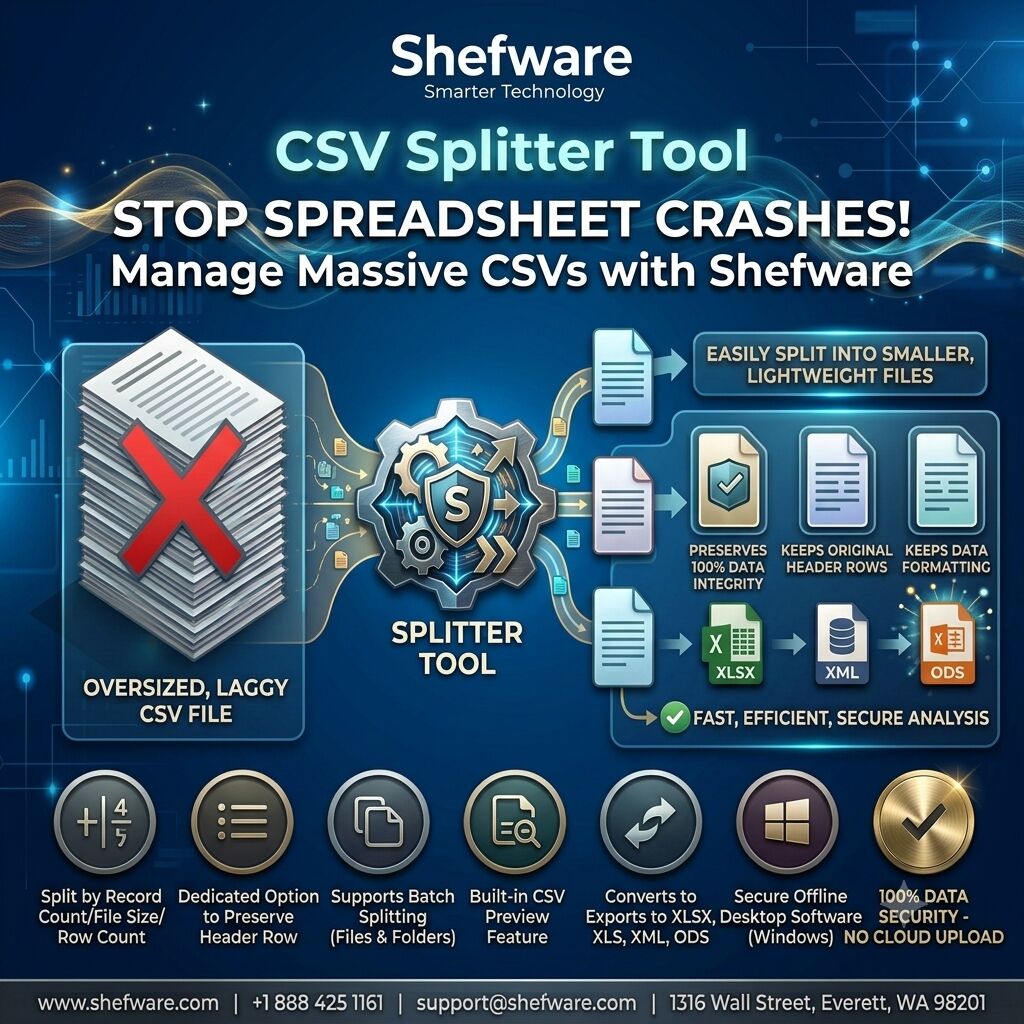 Washington DC, Education, Divide Heavy CSV Files Without Data Loss Using Shefware